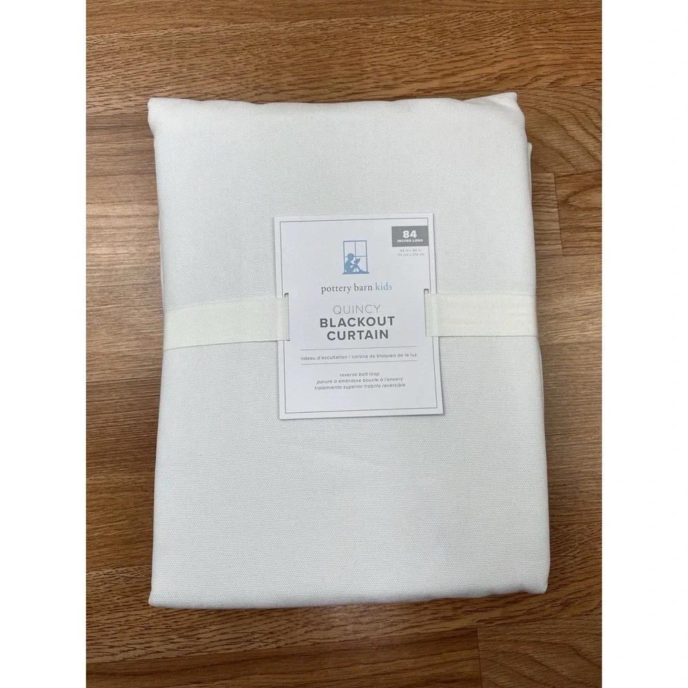 Pottery Barn Kids Quincy Blackout Curtain Panel in White 44